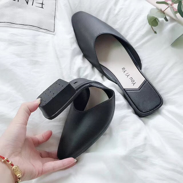 Women Pumps Slippers Low Heel Mules