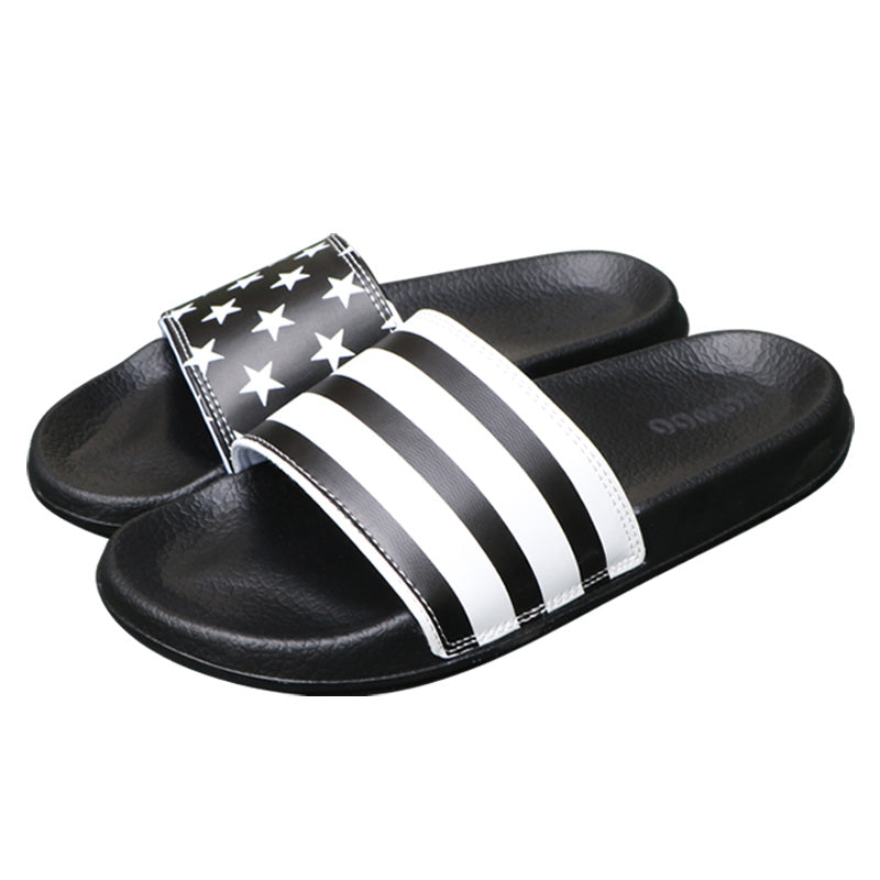 Men Slide Sandals Striped Star