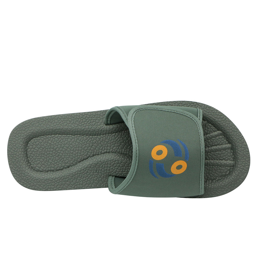 Men Slide Sandals Gray Velcro