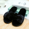 Women Fur Slippers House Sandals Big Bow