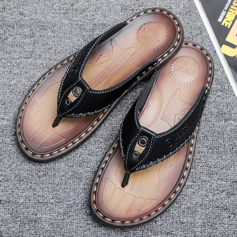 2024 Men Beach Flip Flops Non-Slip Fashion