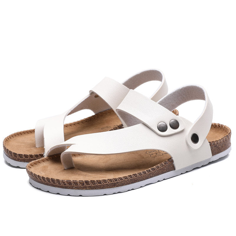 Men Women Cork Toe Flip Flop Flat Sandals