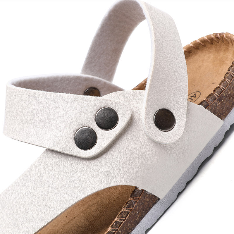 Men Women Cork Toe Flip Flop Flat Sandals