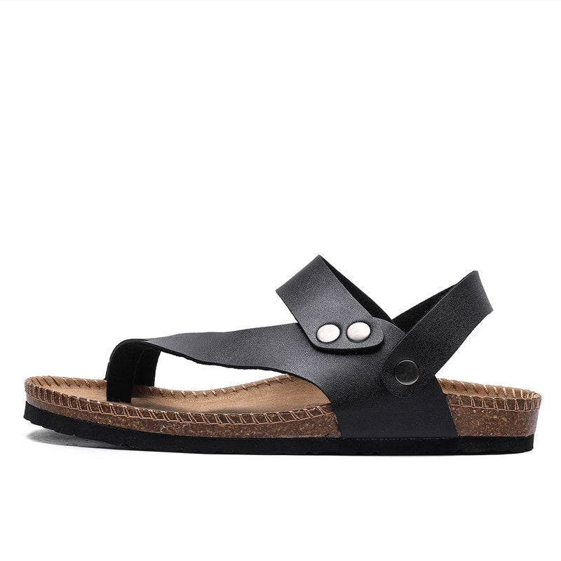 Men Women Cork Toe Flip Flop Flat Sandals