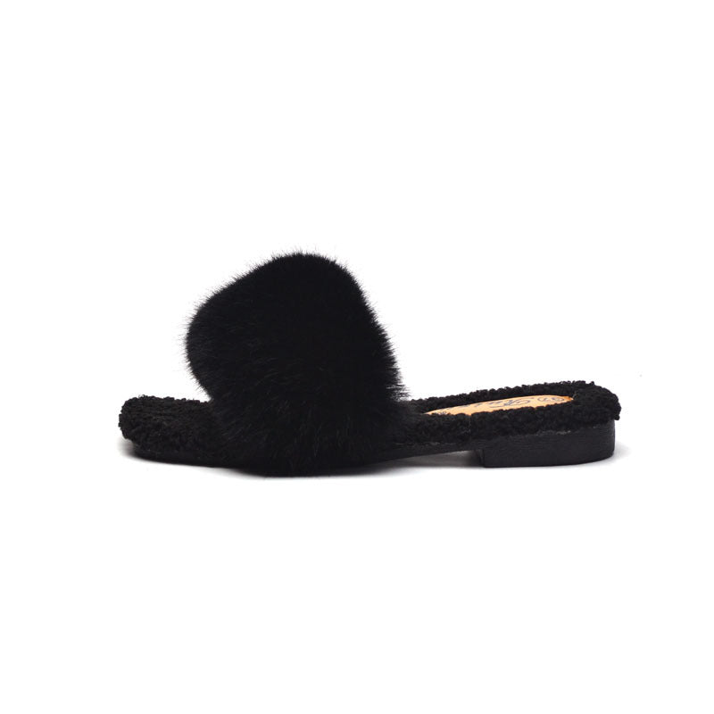 Women Fur Slide Slippers Sexy