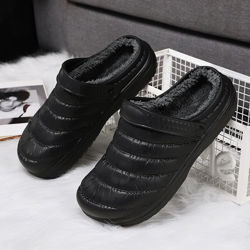 Men Women Fur House Slippers Waterproof