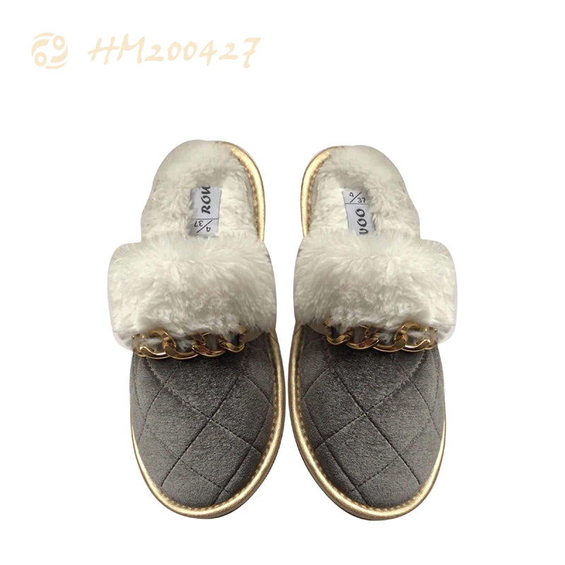 Women House Slippers Indoor Fur Sandals HM200427