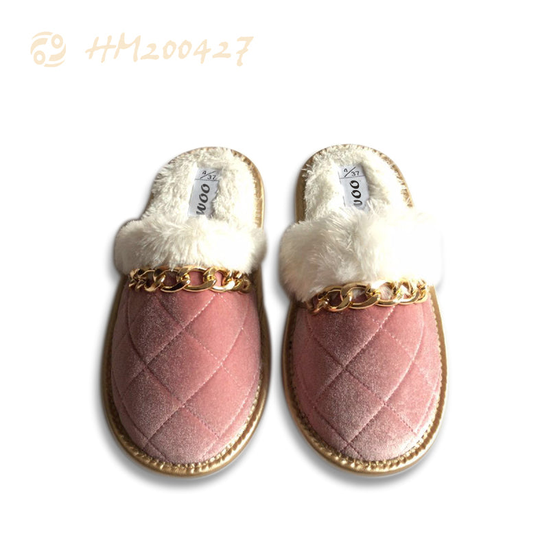 Women House Slippers Indoor Fur Sandals HM200427