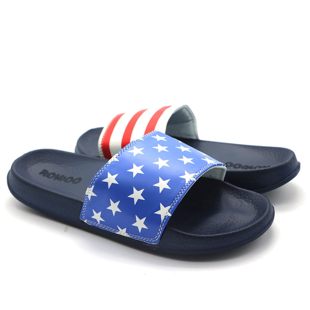 Men Slide Sandals Striped Star