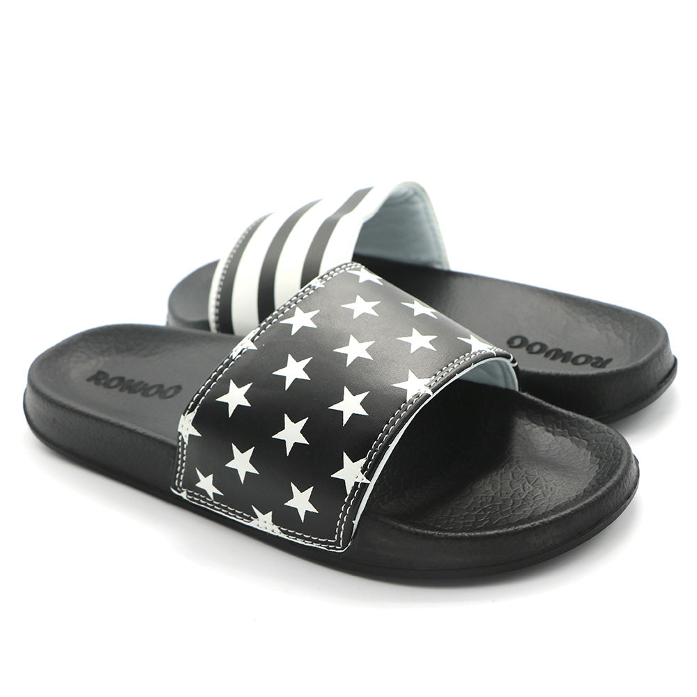 Men Slide Sandals Striped Star