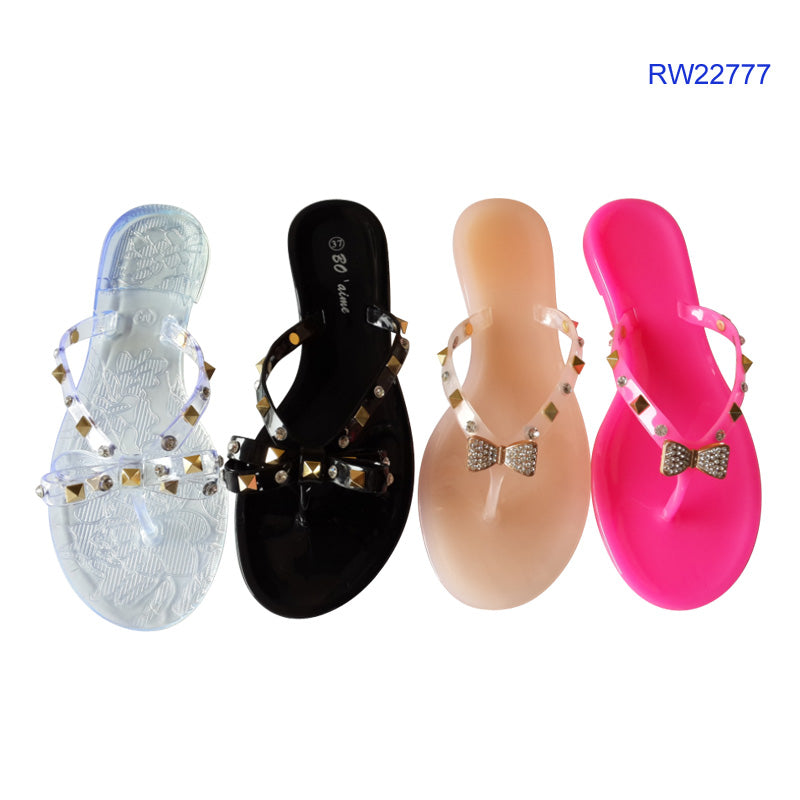 Jelly Sandals Lady PVC Slippers Plastic Sandals For Women RW22777