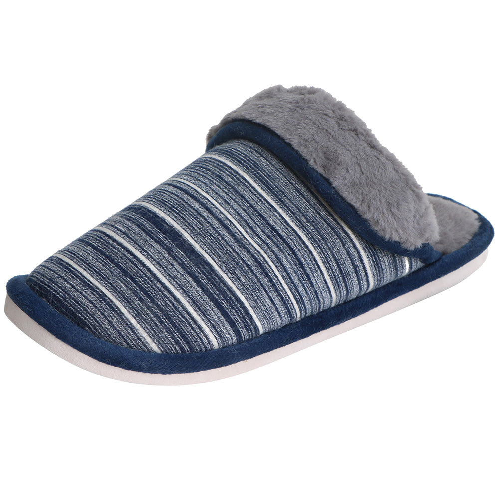 Women's/Men's Cotton Slippers Stripe Fluffy Anti-slip 2022 Sandals