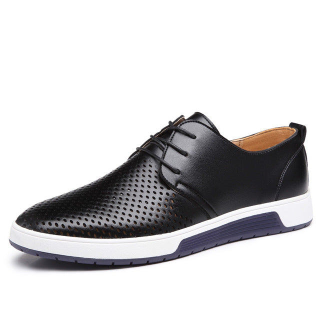 Men Casual Shoes Leather Summer Breathable 2022 New